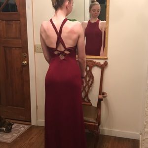 BHLDN Burgundy Evening Gown
